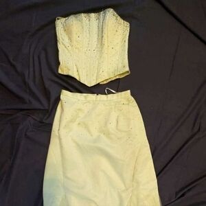 Elegant Yellow Skirt Set